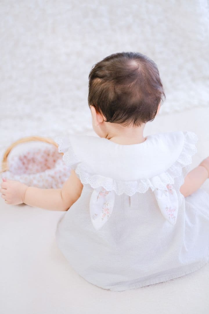 小花柄うさ耳スタイ(表地ダブルガーゼ)