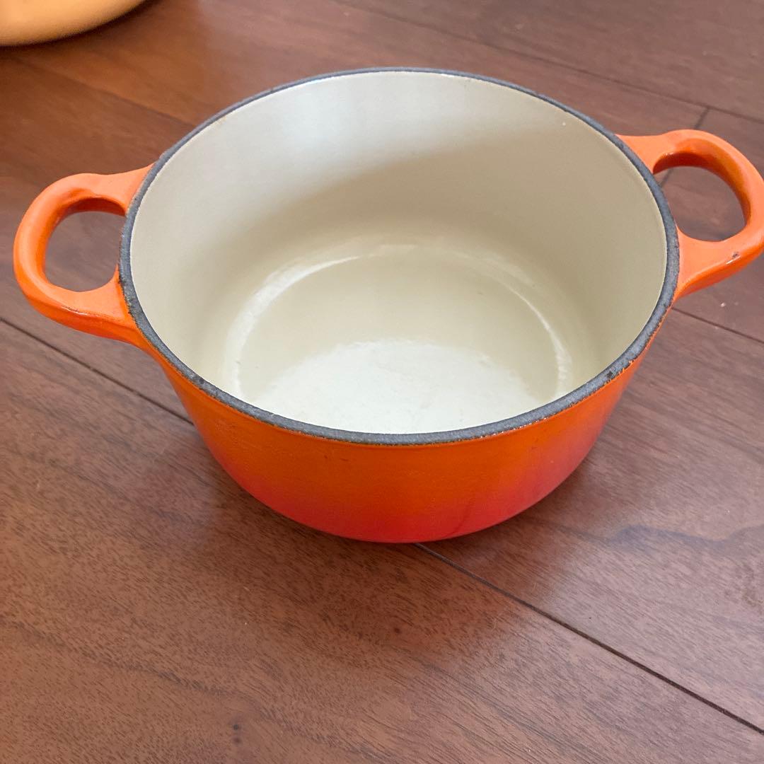 ソ*ヌ様 ル・クルーゼ　オレンジ イエロー　ホーロー鍋
