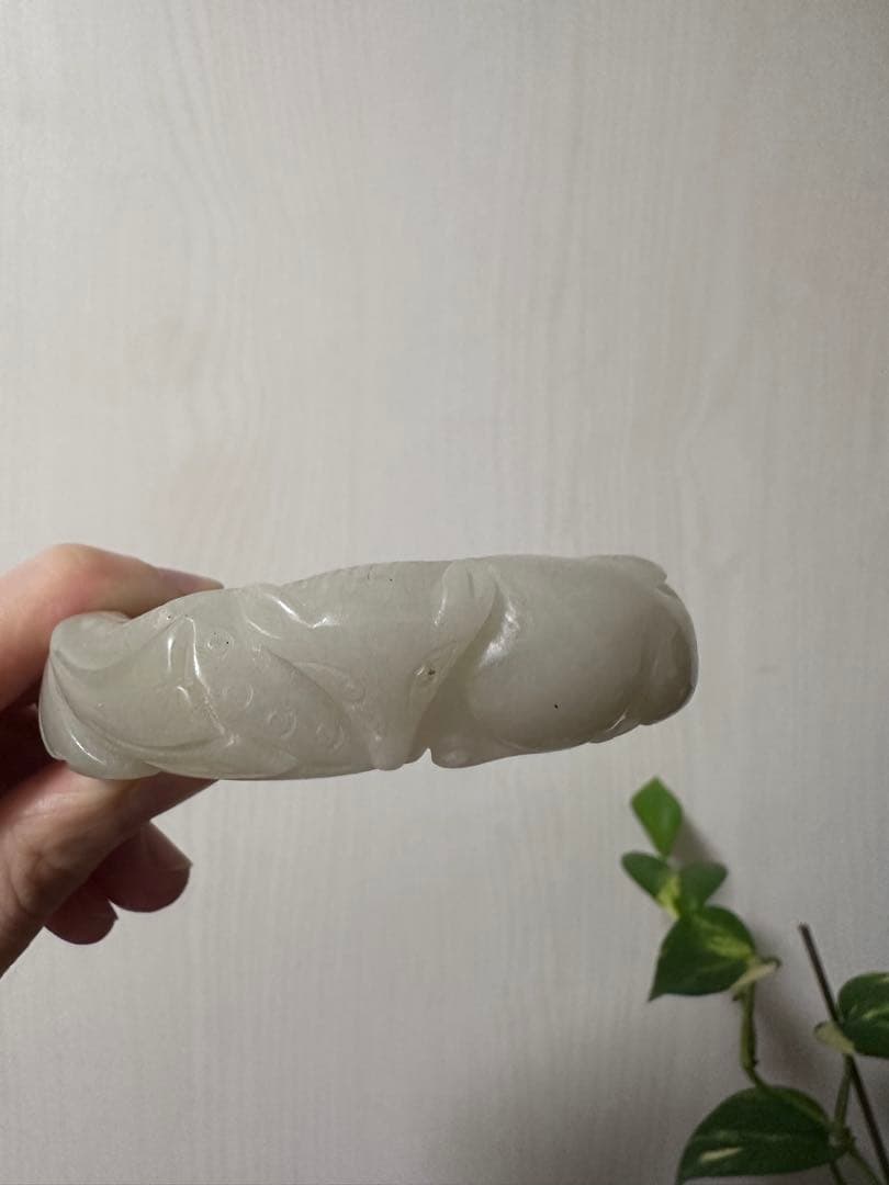 春節祭　九尾狐バングル　シャー太白バングル　彫刻天然石バングル