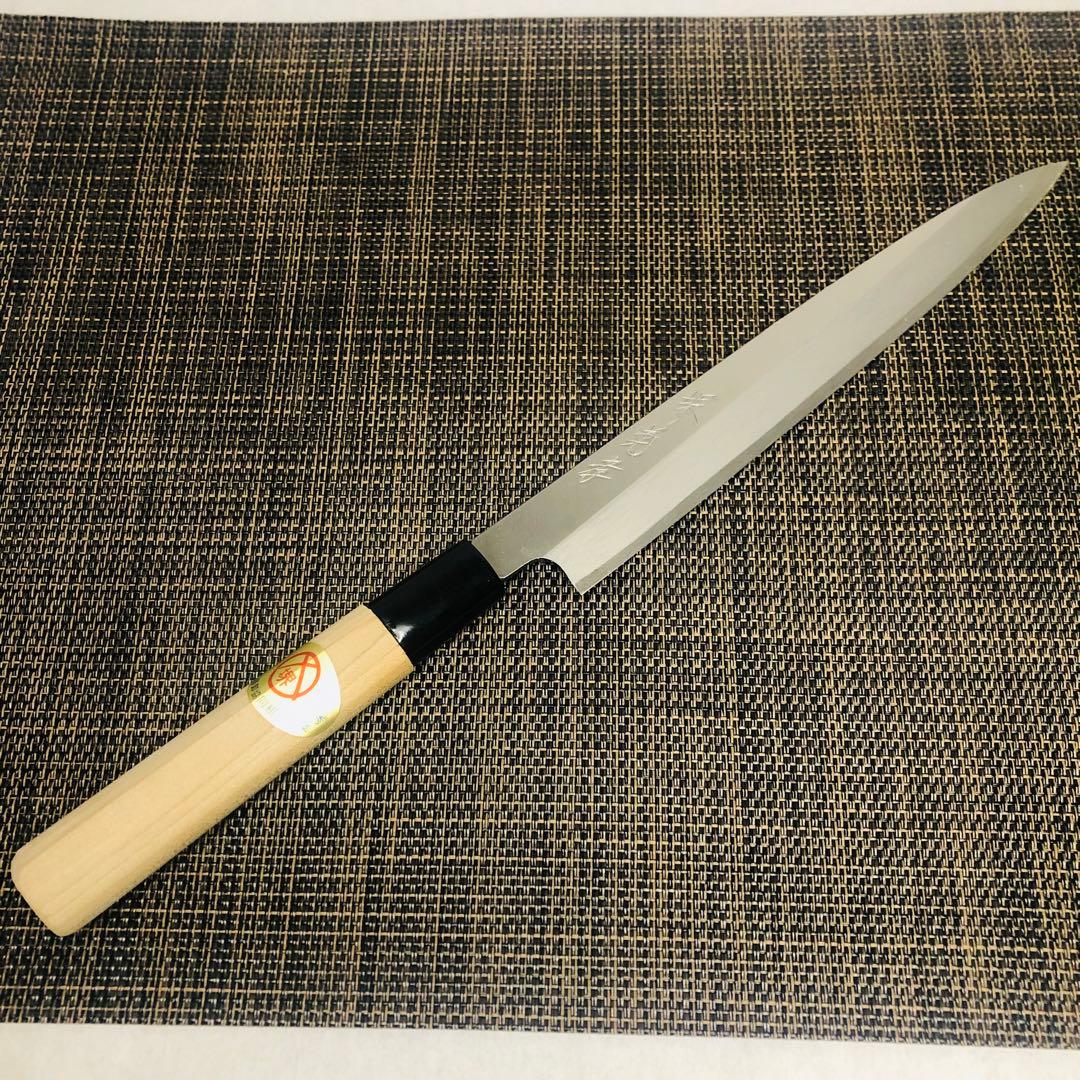 柳刃包丁 堺菊考　210mm 改良霞研　美品
