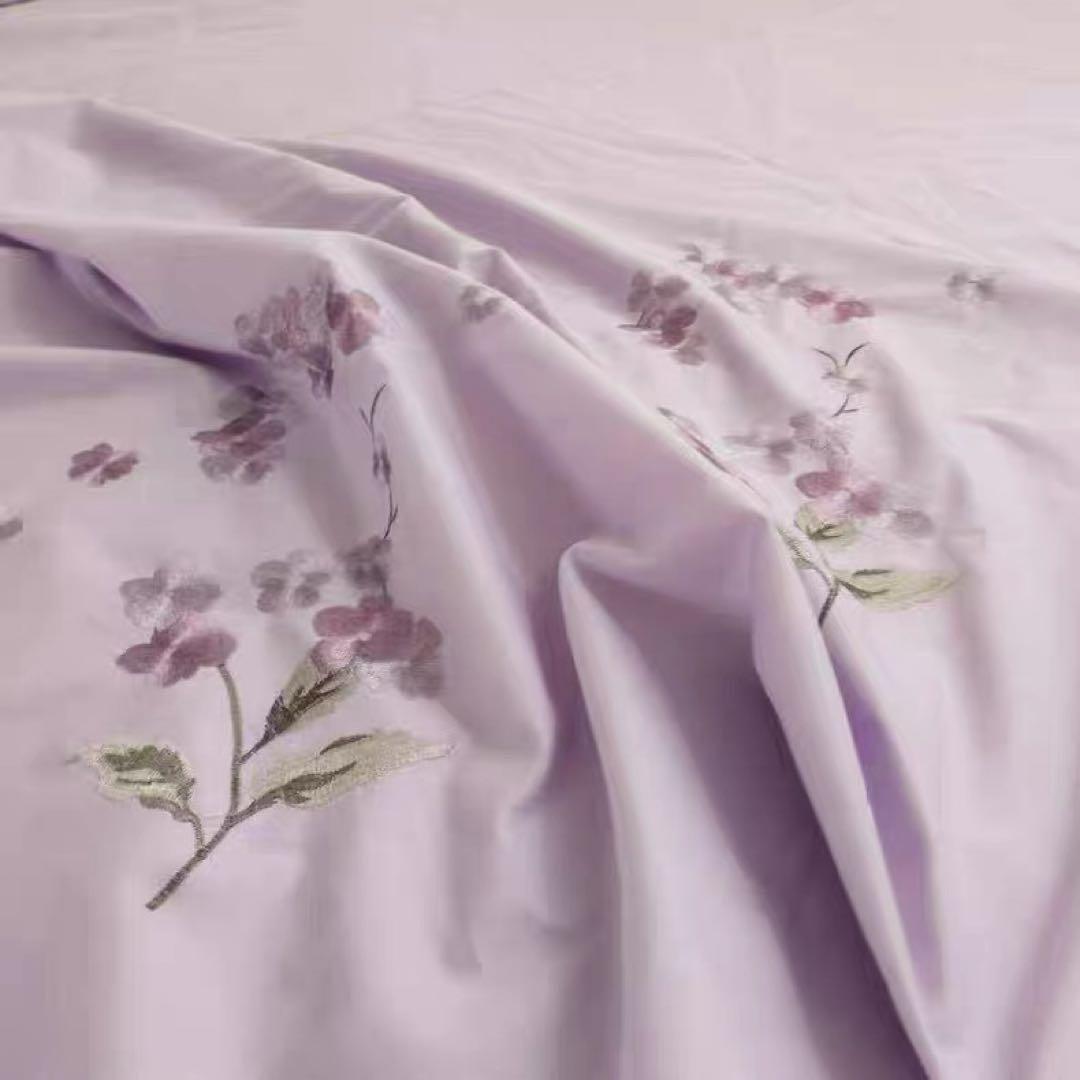 布団４点セットカバーシーツセットシングル100%綿精美刺繍ロマンティック紫色