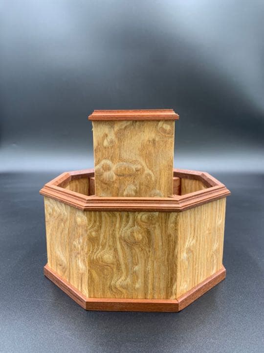 [即購入OK]楡(ニレ)の無垢材　仕切り付きリモコンBOX 新品未使用