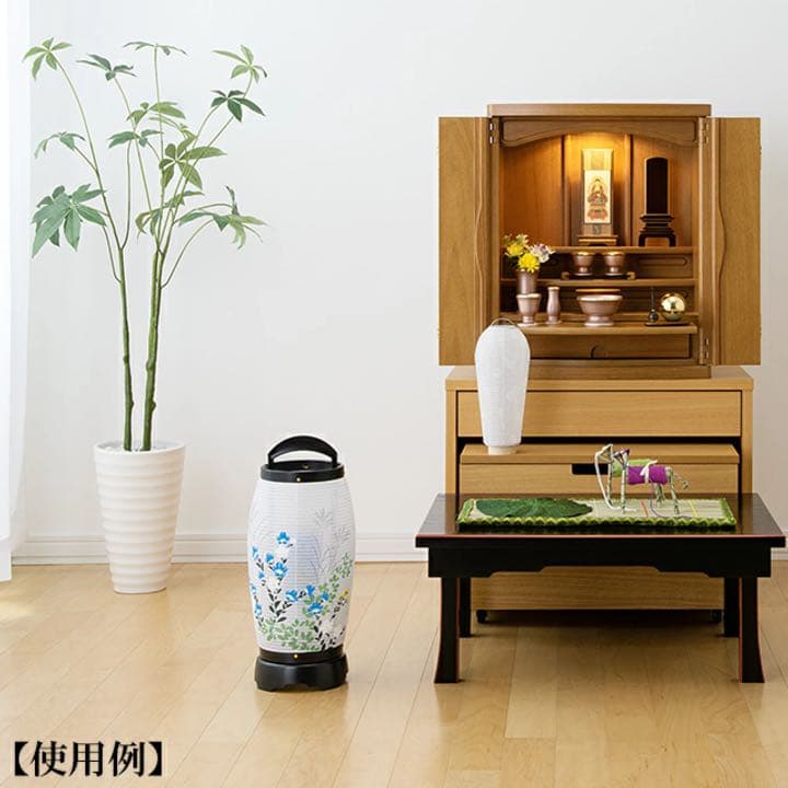 【盆提灯・盆ちょうちん】ミニお盆提灯 LED コードレス 回転行灯