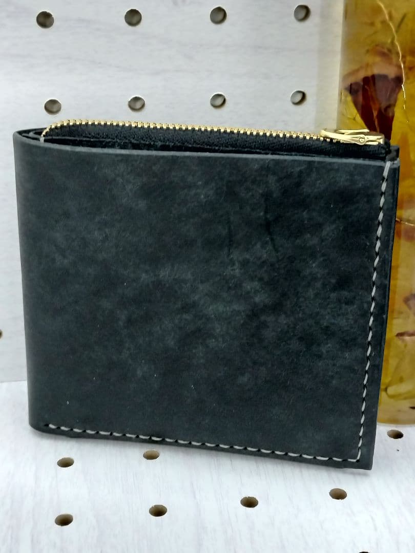 二つ折り財布　ハンドメイド　本革 レザークラフト