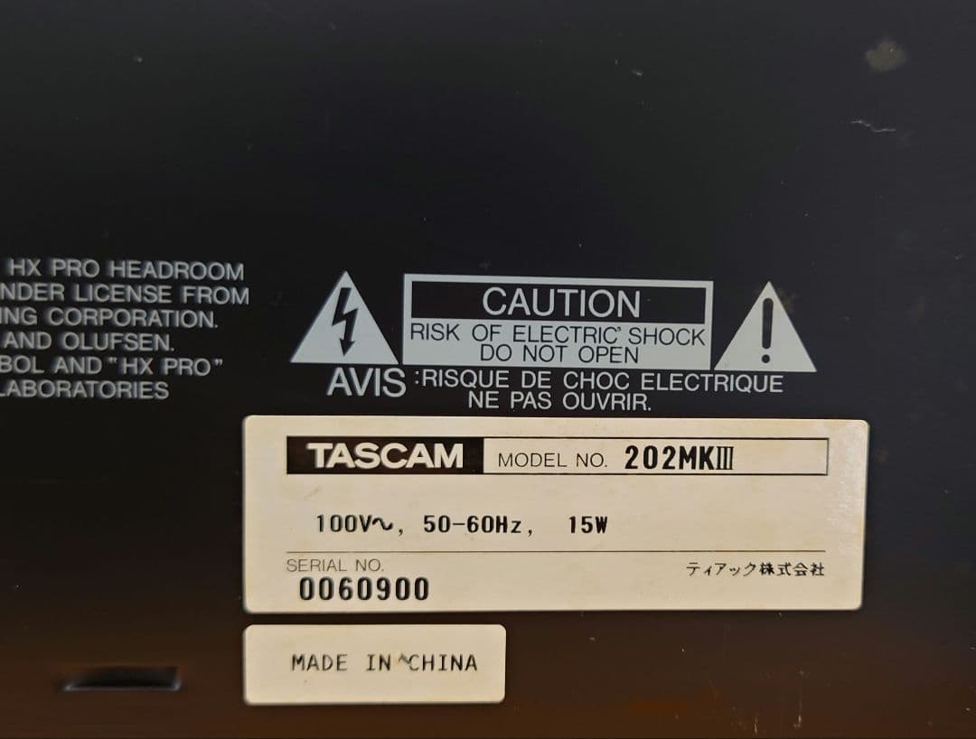 TASCAM 202MK III カセットデッキ