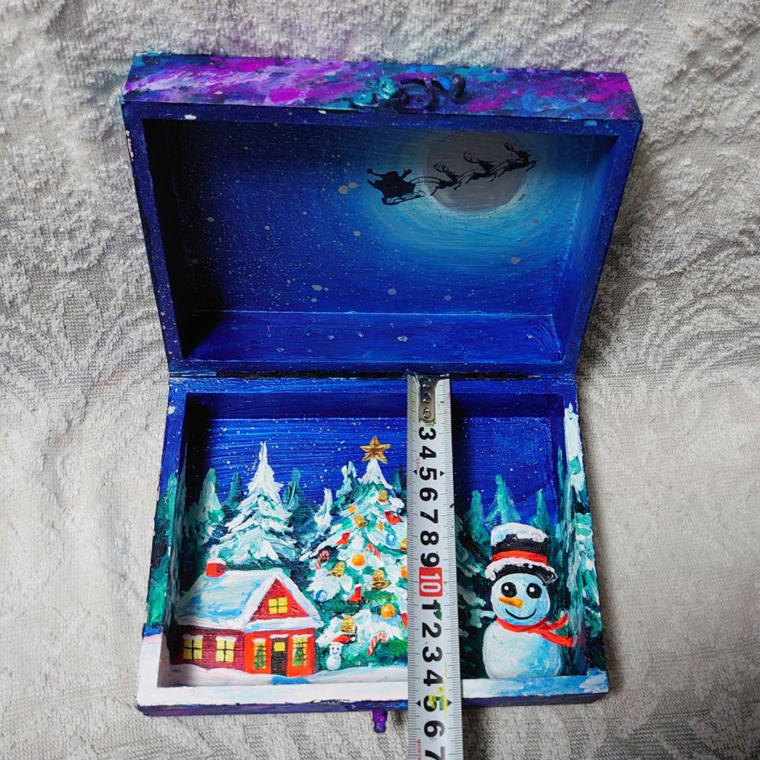 油絵 絵画 月下のクリスマスボックス