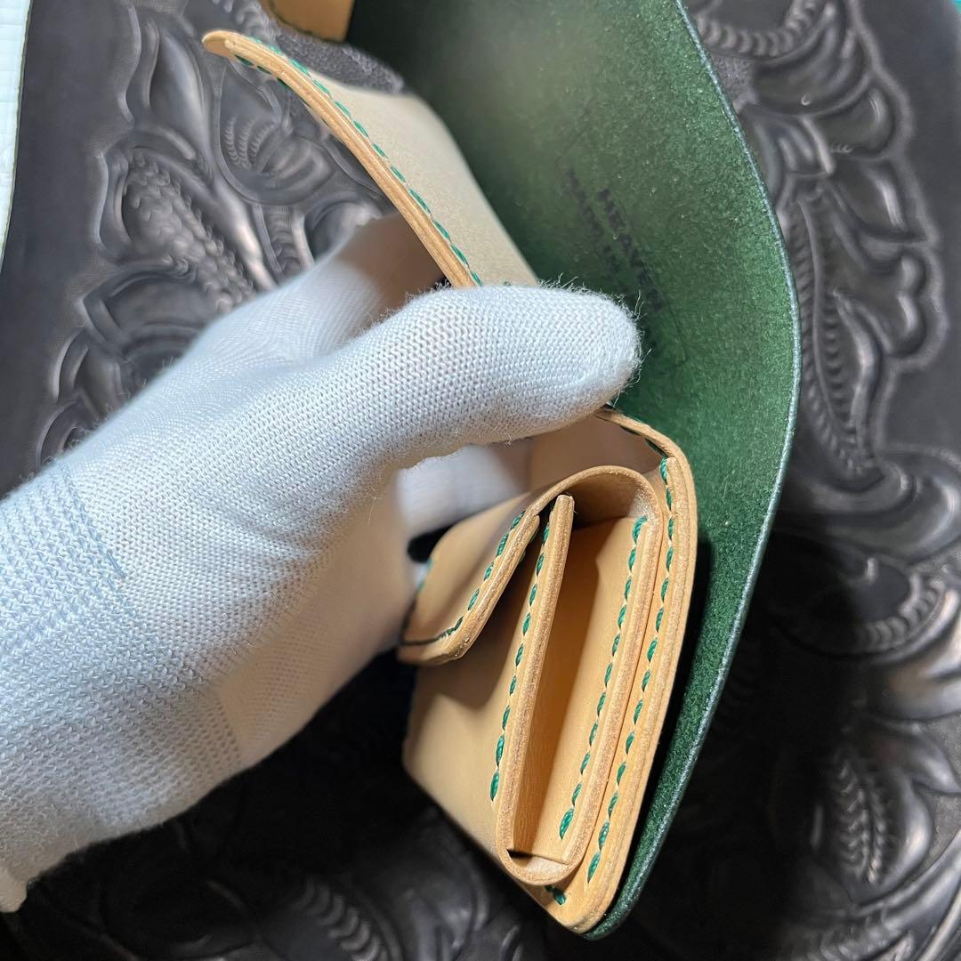 革財布　本革　ハンドメイド　三つ折り財布　レザークラフト　ファッション￼