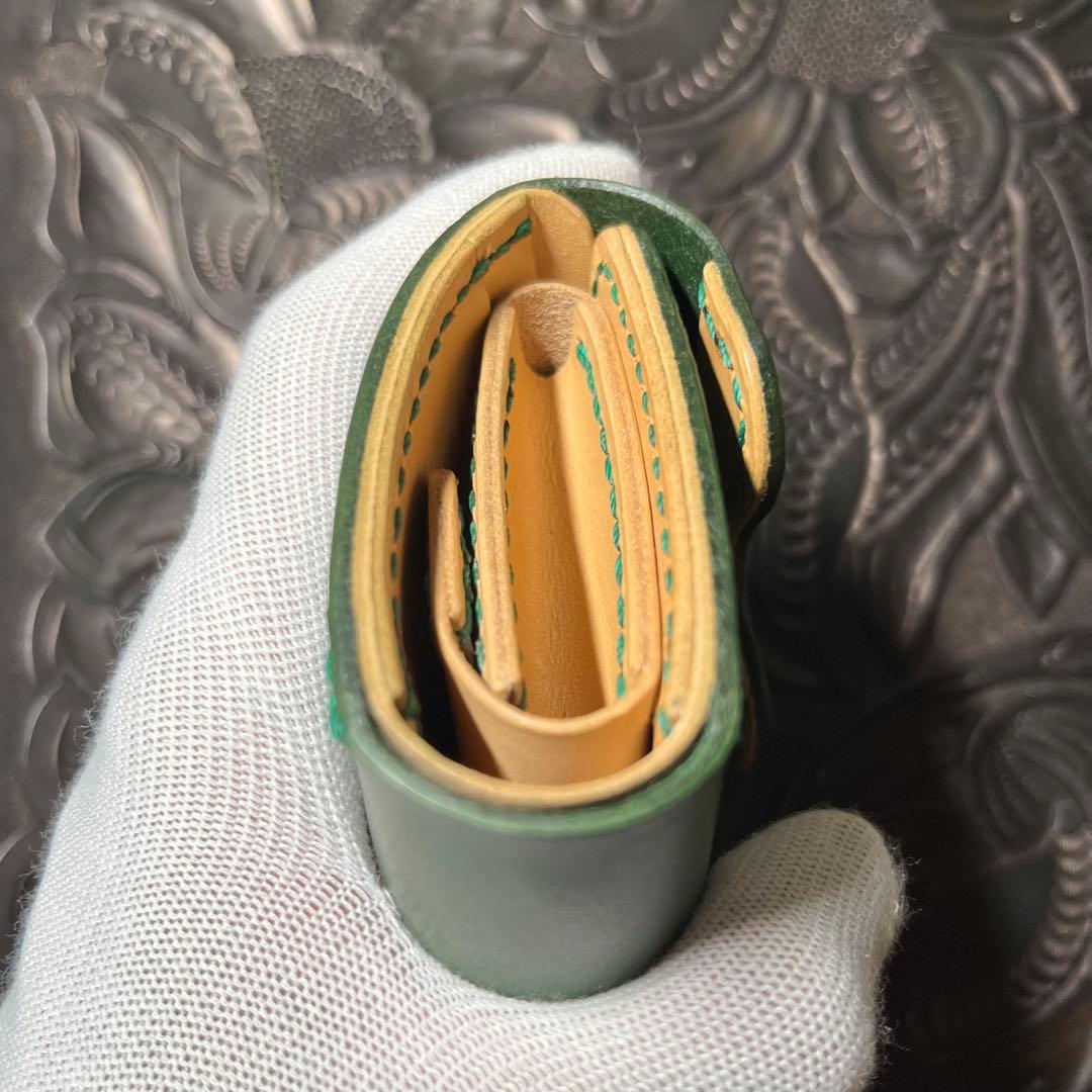 革財布　本革　ハンドメイド　三つ折り財布　レザークラフト　ファッション￼