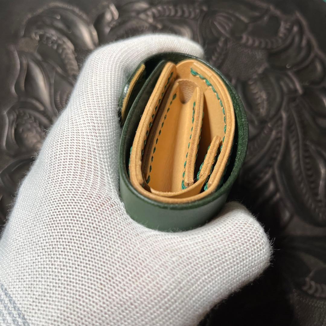 革財布　本革　ハンドメイド　三つ折り財布　レザークラフト　ファッション￼