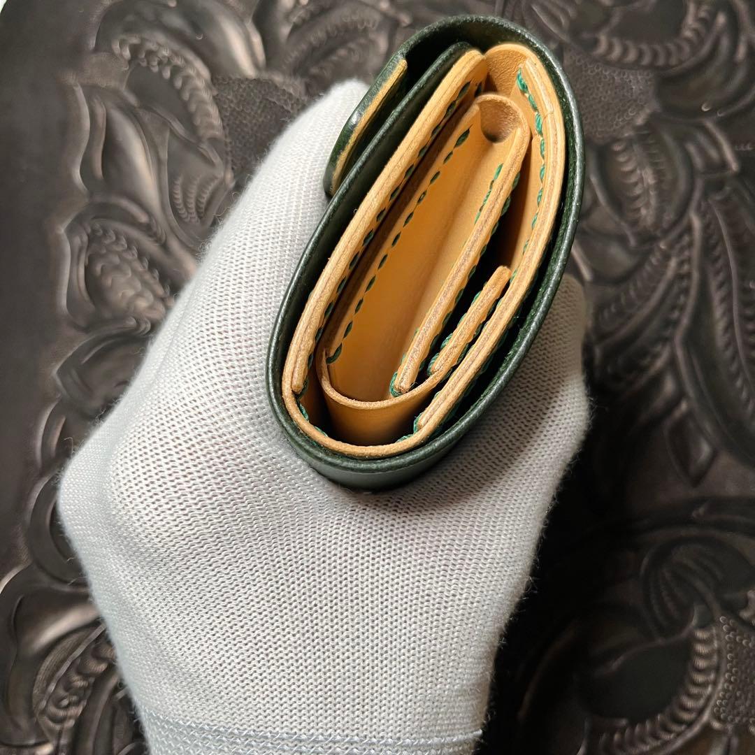 革財布　本革　ハンドメイド　三つ折り財布　レザークラフト　ファッション￼