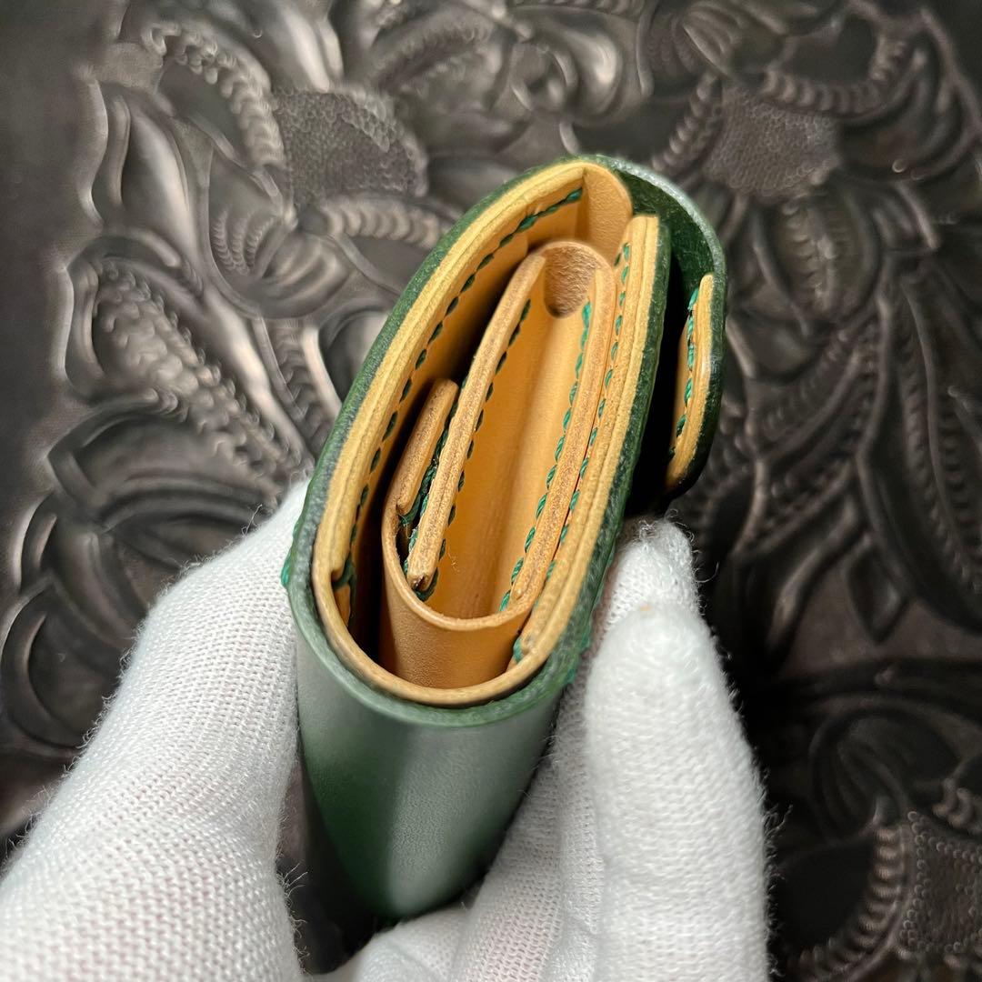 革財布　本革　ハンドメイド　三つ折り財布　レザークラフト　ファッション￼