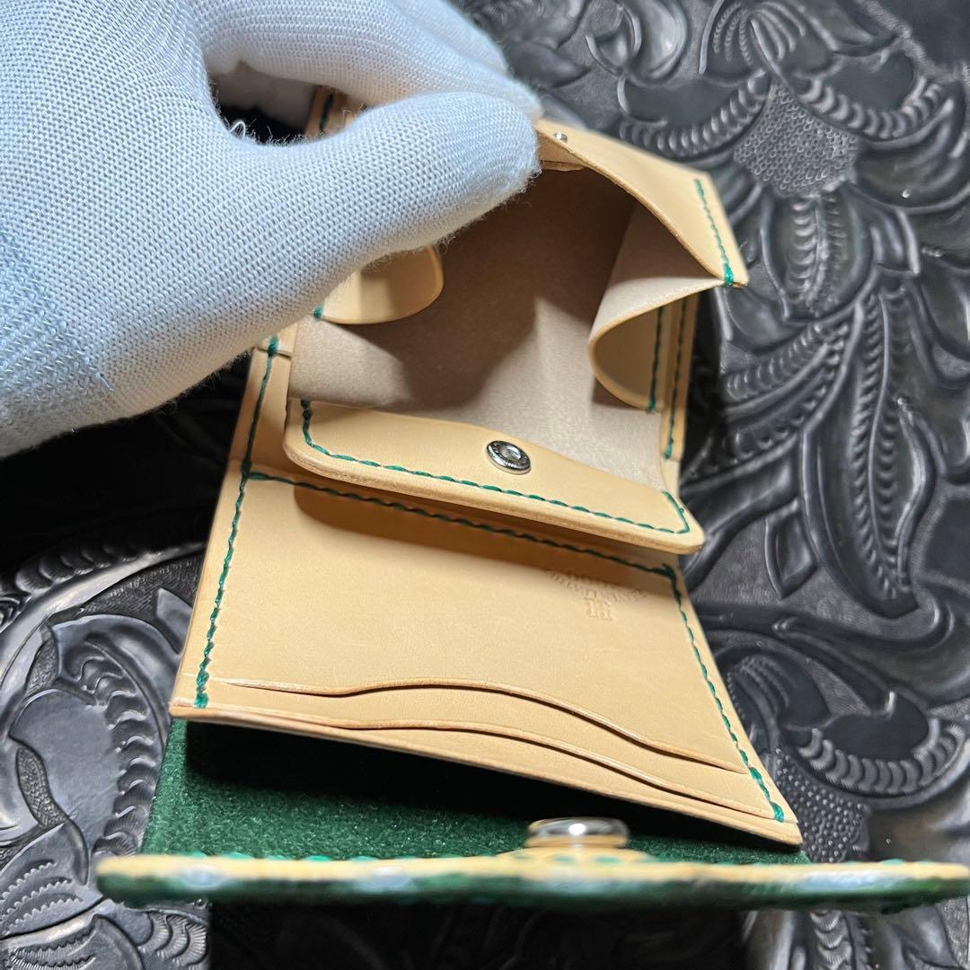 革財布　本革　ハンドメイド　三つ折り財布　レザークラフト　ファッション￼