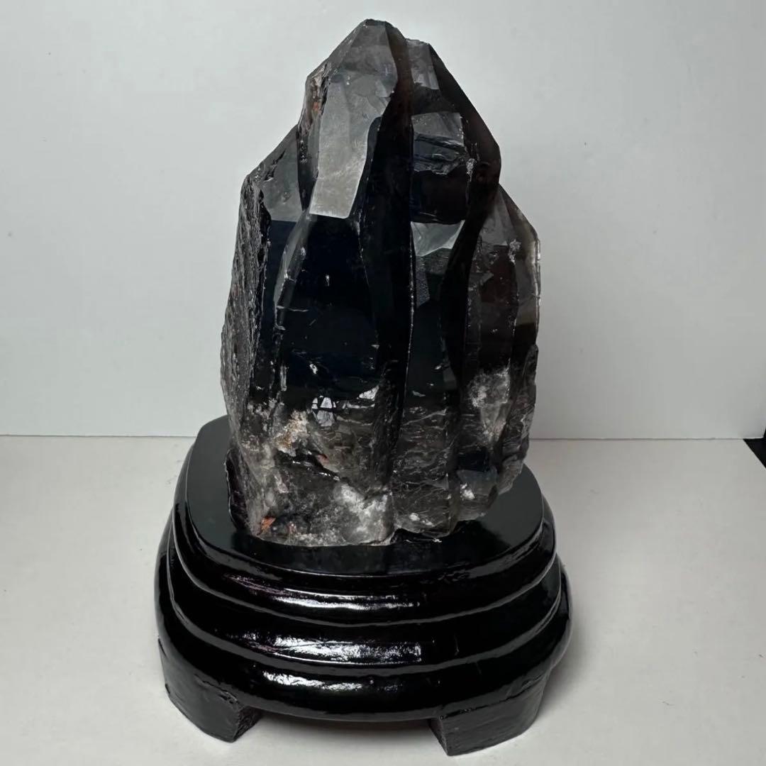 モリオン クラスター 670g 原石 黒水晶 天然石 置物 鑑賞石 魔除け