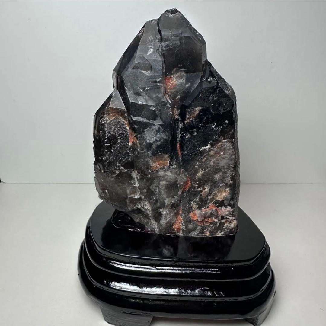 モリオン クラスター 670g 原石 黒水晶 天然石 置物 鑑賞石 魔除け