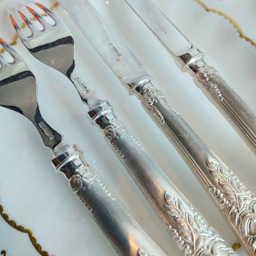 イギリス　アンティーク　シルバー　カトラリーセット　ナイフ　フォーク