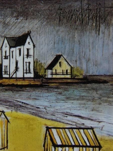 ベルナール　ビュッフェ 「海岸」、希少画集画、新品高級額装付