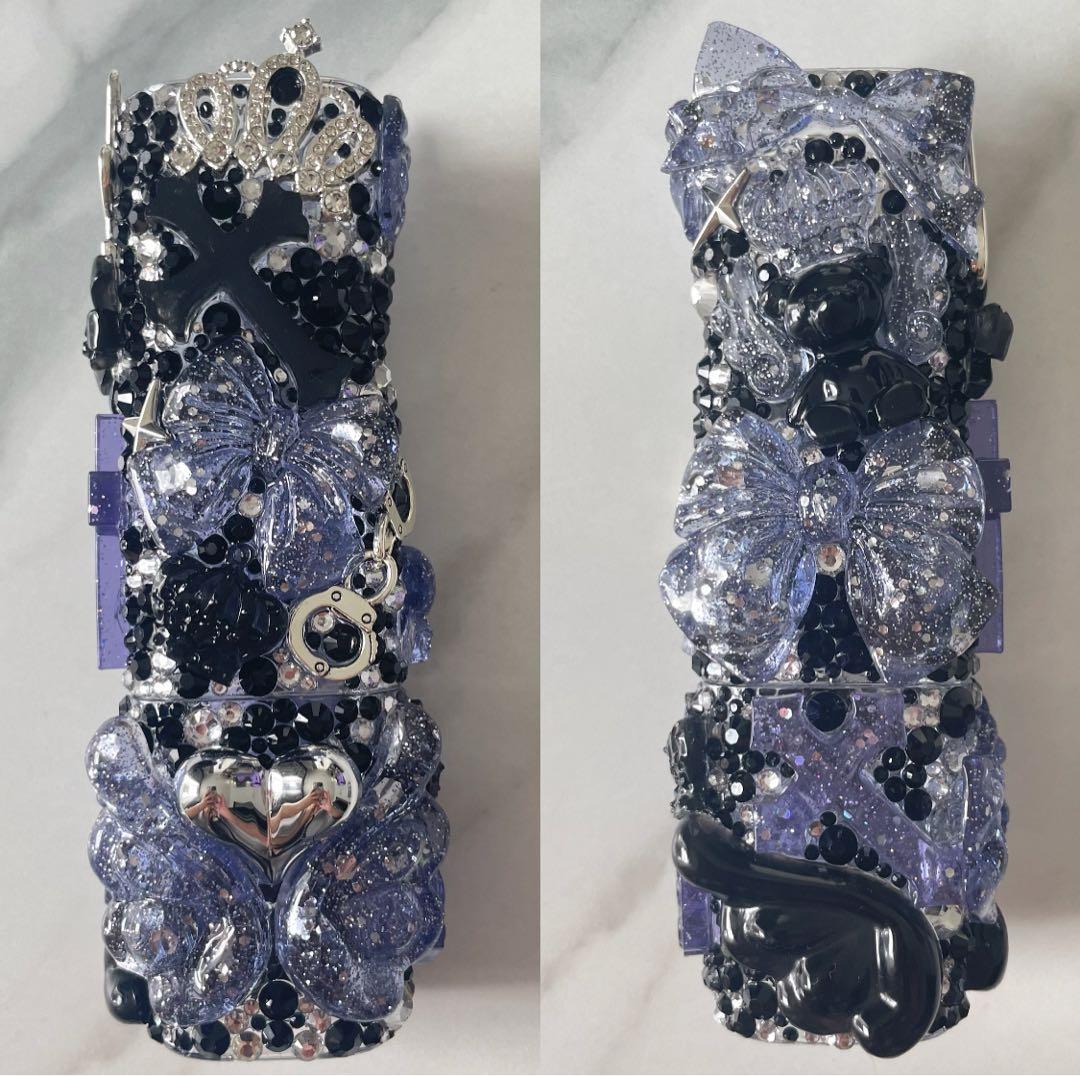 iQOSデコケース　パープル　紫　黒　キラキラ　地雷ゴスロリ天使　No.20