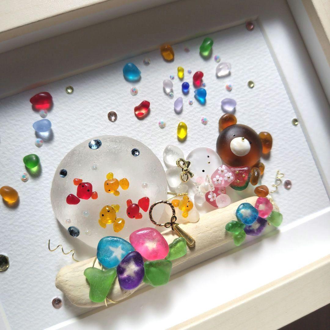 ゆうちゃむ様 シーグラスアート『 夏の思い出』