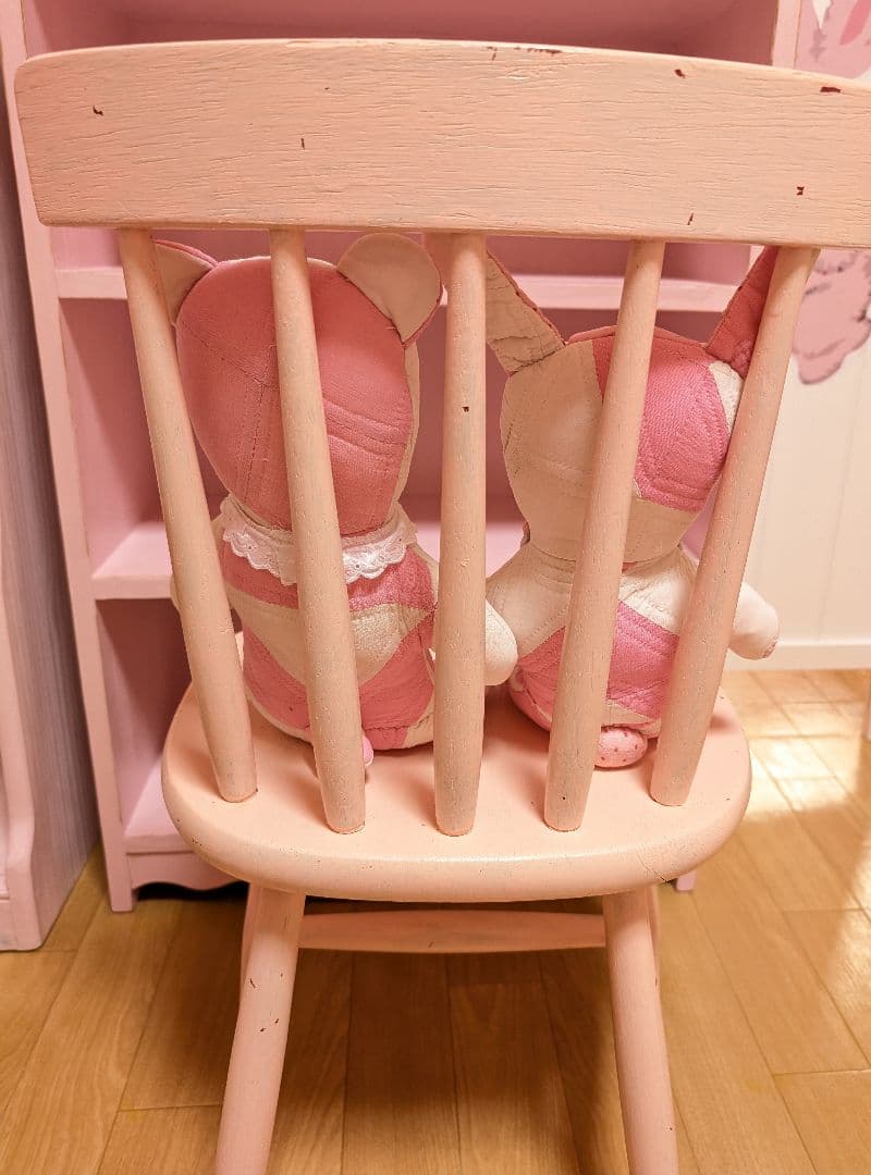 ヴィンテージ☆チャイルドチェアー＆うさぎとくま
