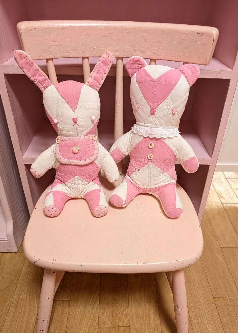 ヴィンテージ☆チャイルドチェアー＆うさぎとくま