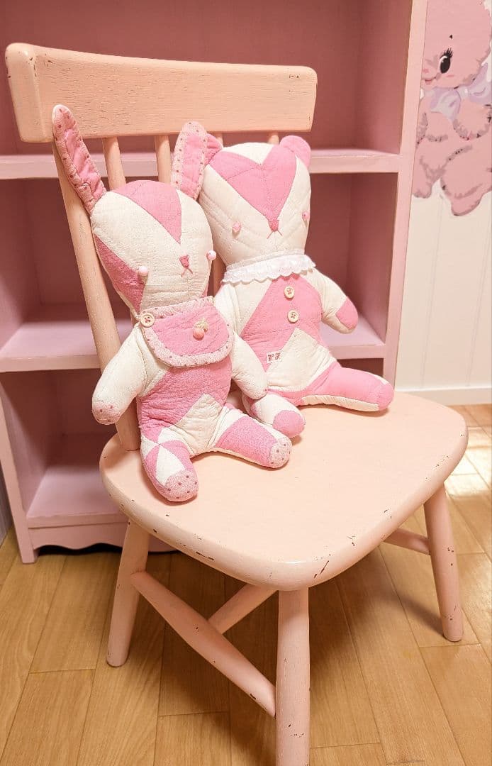 ヴィンテージ☆チャイルドチェアー＆うさぎとくま