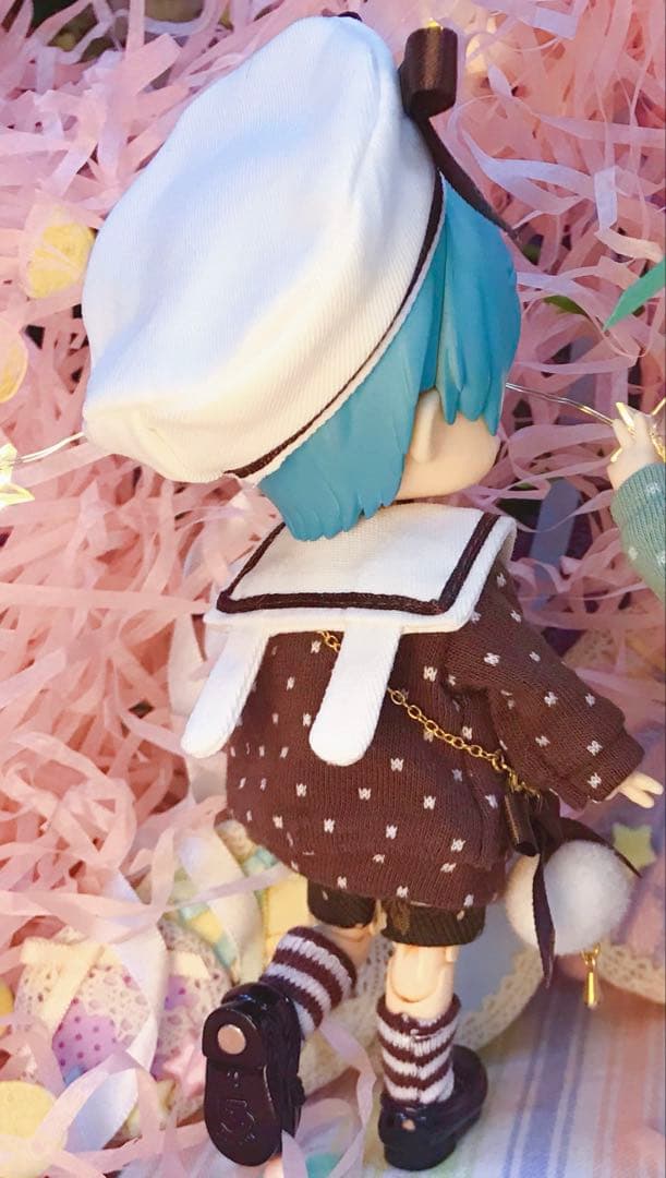 オビツ11 1/12 ドール 制服　茶色　6点　　セット　水玉　チョコレート