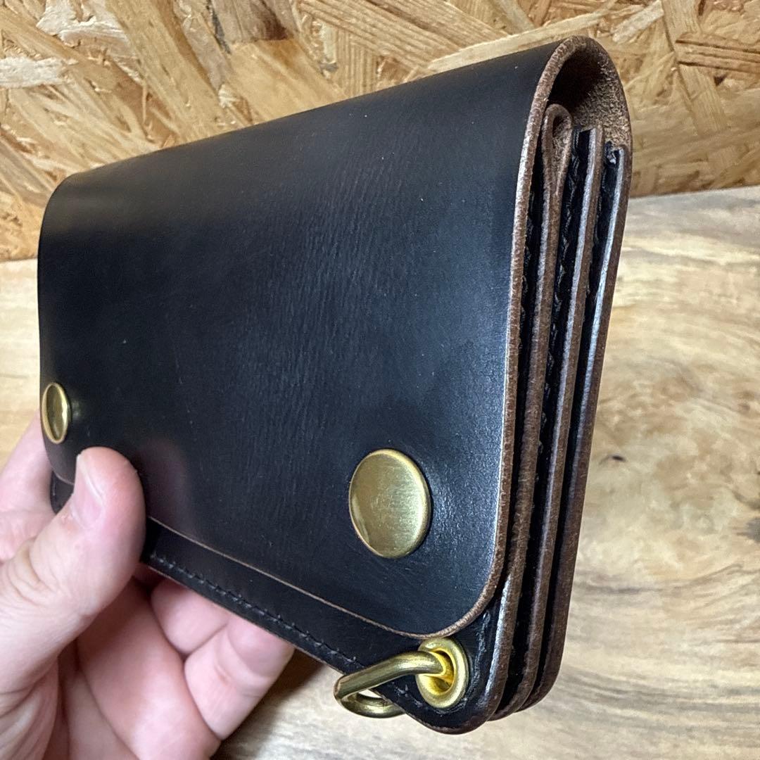 ホーウィン クロムエクセル 150 トラッカーウォレット 茶芯 タロン 真鍮