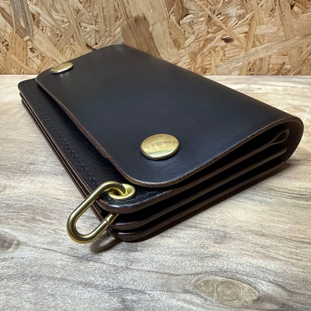 ホーウィン クロムエクセル 150 トラッカーウォレット 茶芯 タロン 真鍮