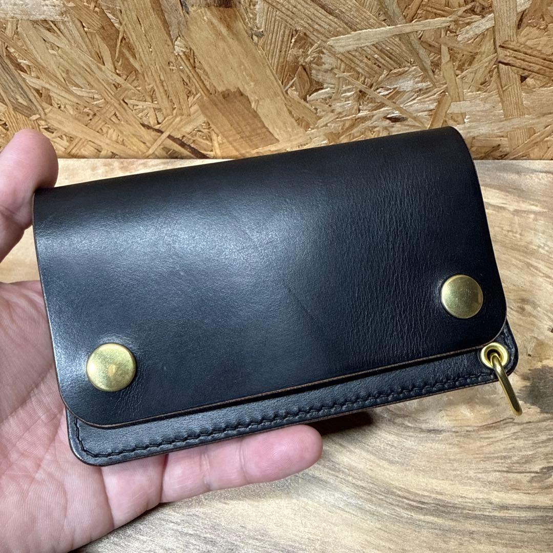 ホーウィン クロムエクセル 150 トラッカーウォレット 茶芯 タロン 真鍮