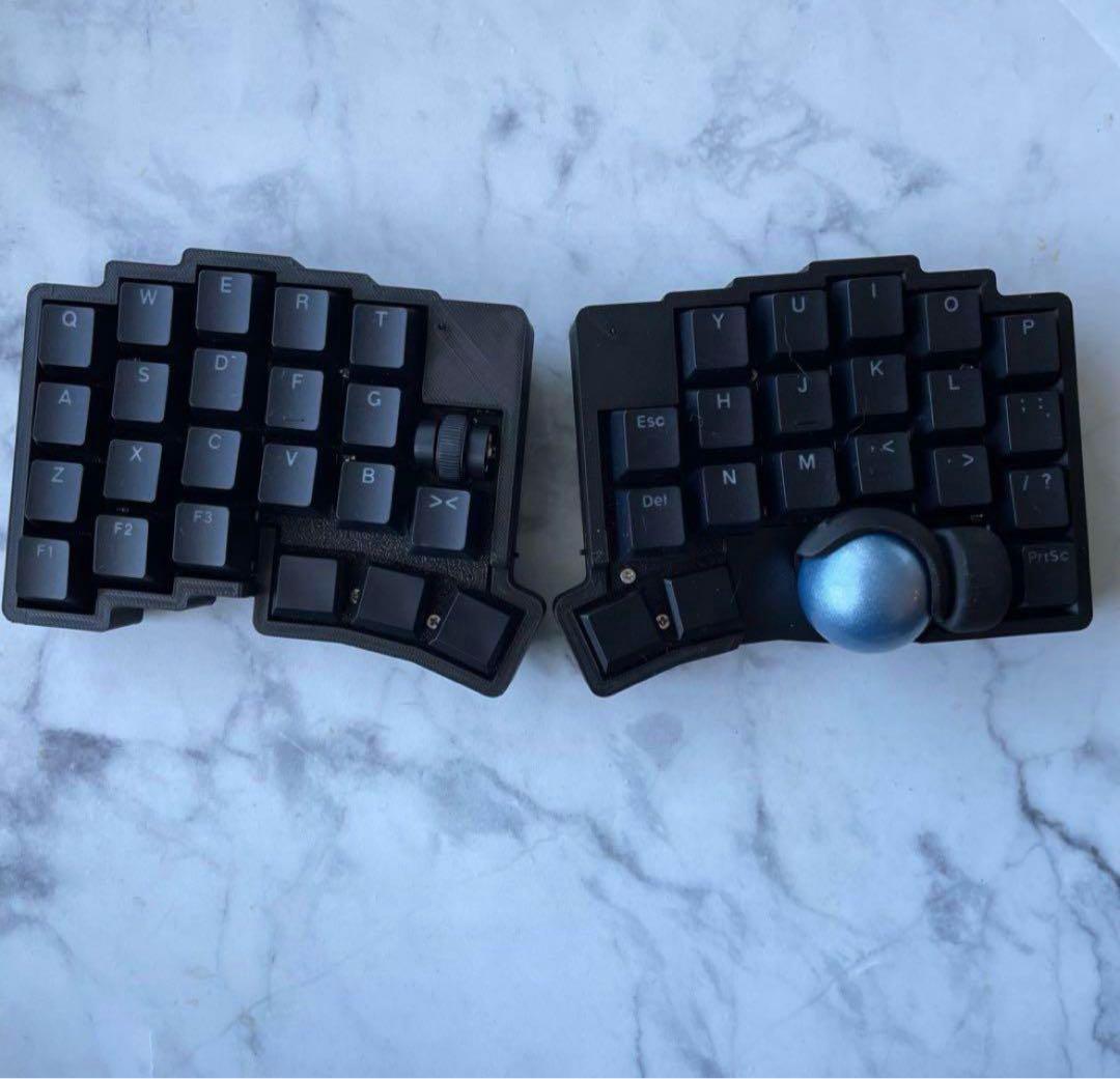 新品　無線化Keyball39 自作キーボードroBa　黒基盤