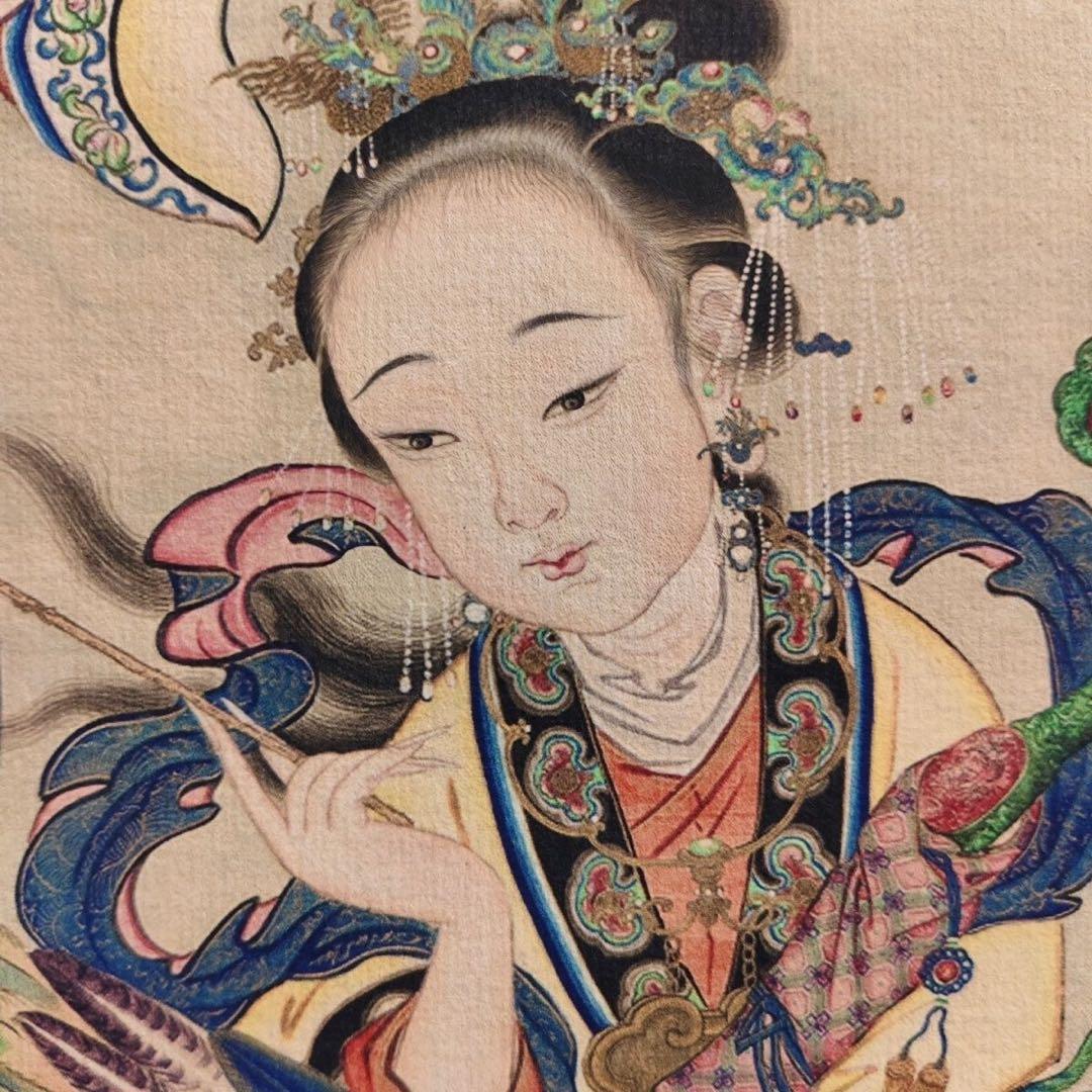 许良标 画仙人图 中国画 掛け軸 水墨画 和室 玄関 茶室 壁掛け 美術品