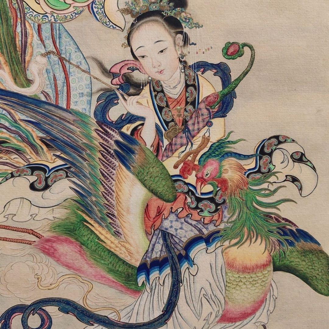 许良标 画仙人图 中国画 掛け軸 水墨画 和室 玄関 茶室 壁掛け 美術品