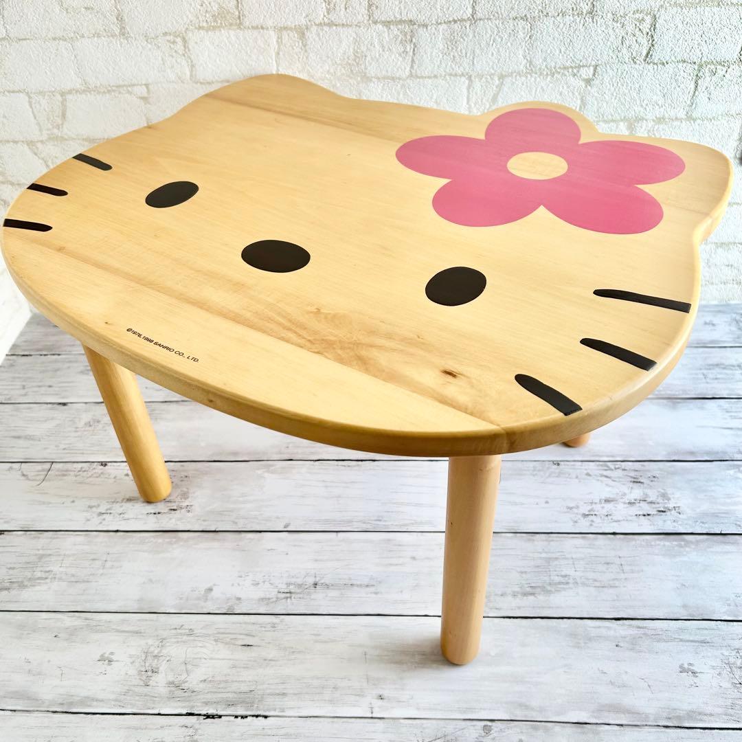 日*0様 ❤️希少！木製テーブル レトロ ハローキティ カオハナ 机 ローテーブ