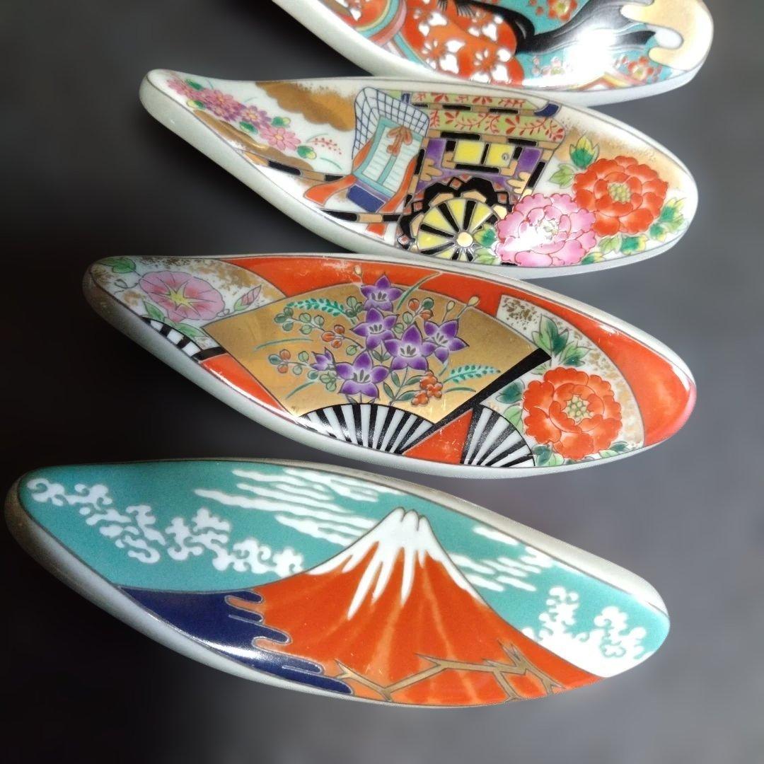 未使用 陶器 箸置5個