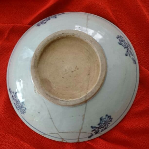 値下げ・小山富士夫箱、安南染付平鉢(清時代後期)