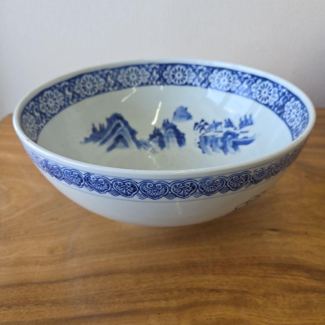 青白磁 風景画 ボウル
