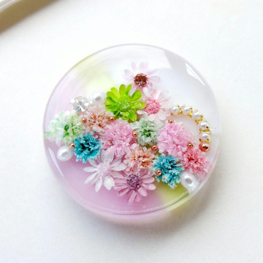 【1334】レジン　ヘアゴム　ポニーフック　ブロ―チ　ハンドメイド