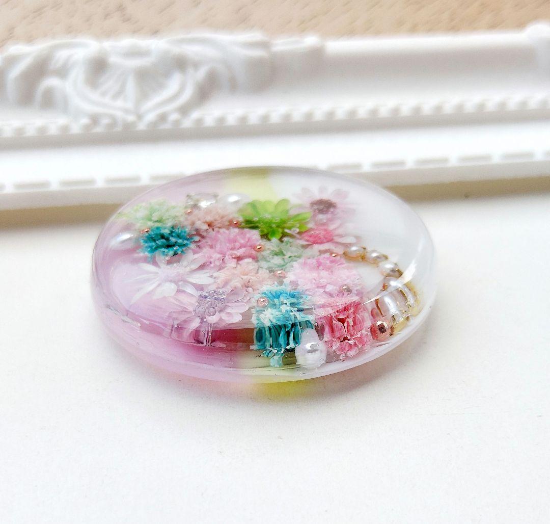 【1334】レジン　ヘアゴム　ポニーフック　ブロ―チ　ハンドメイド