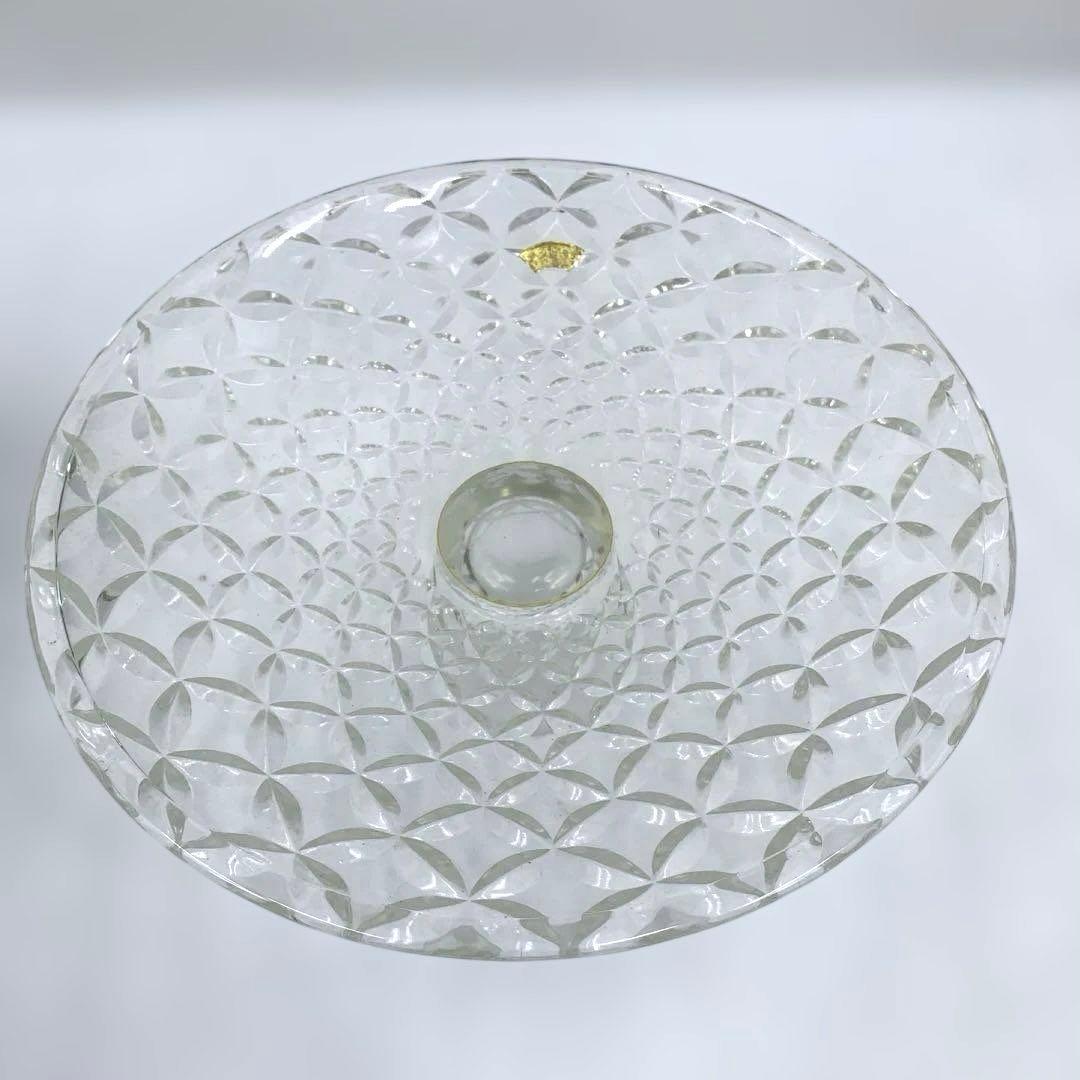 カガミクリスタル　ケーキスタンド　ARTGLASS ヴィンテージ　レトロ　昭和