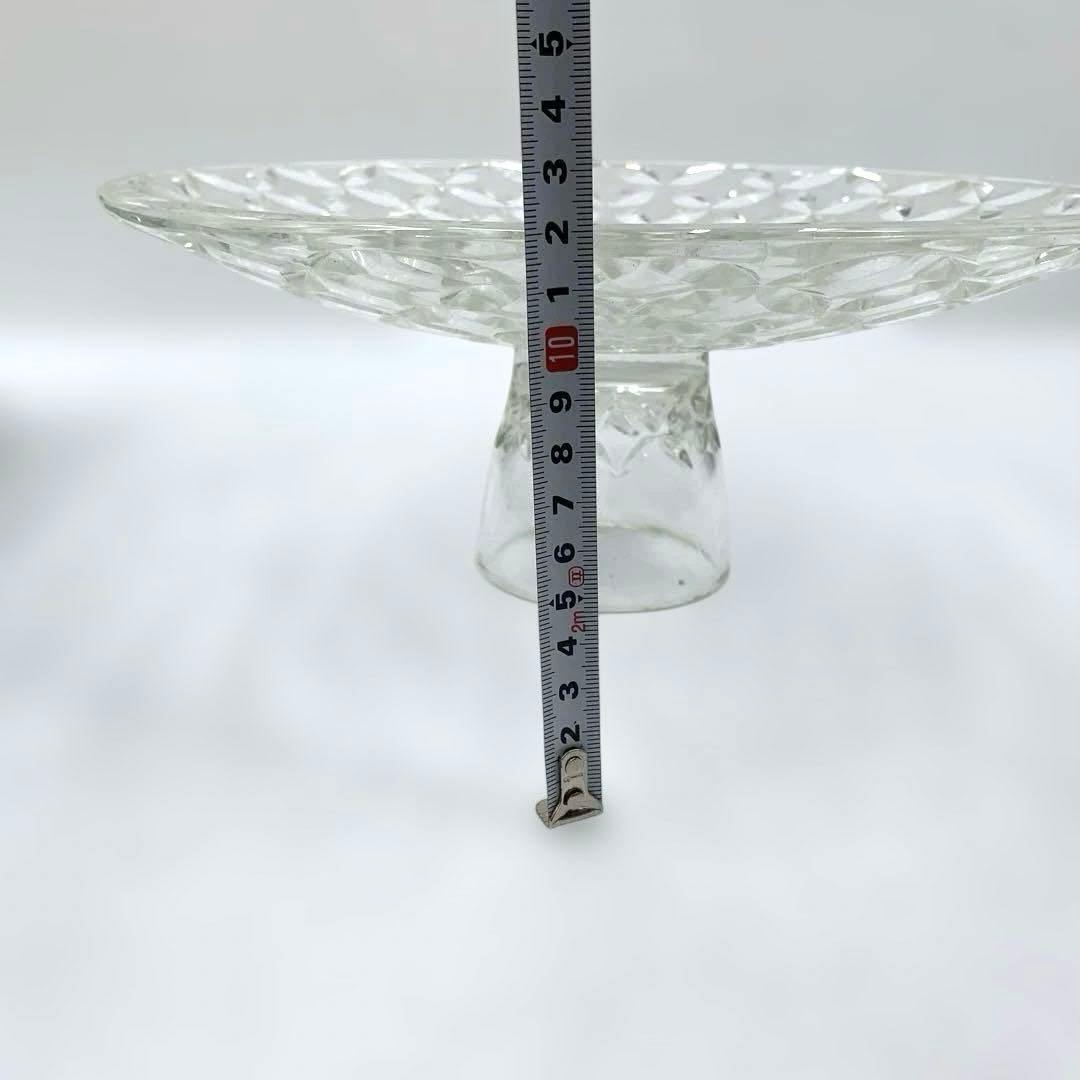 カガミクリスタル　ケーキスタンド　ARTGLASS ヴィンテージ　レトロ　昭和