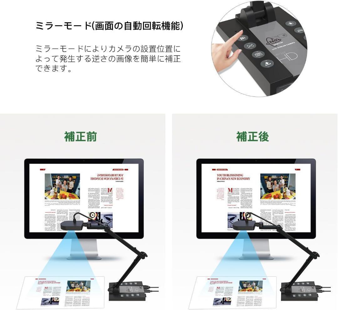 持ち運び容易✨ 書画カメラ 4K webカメラ プロジェクター ズーム
