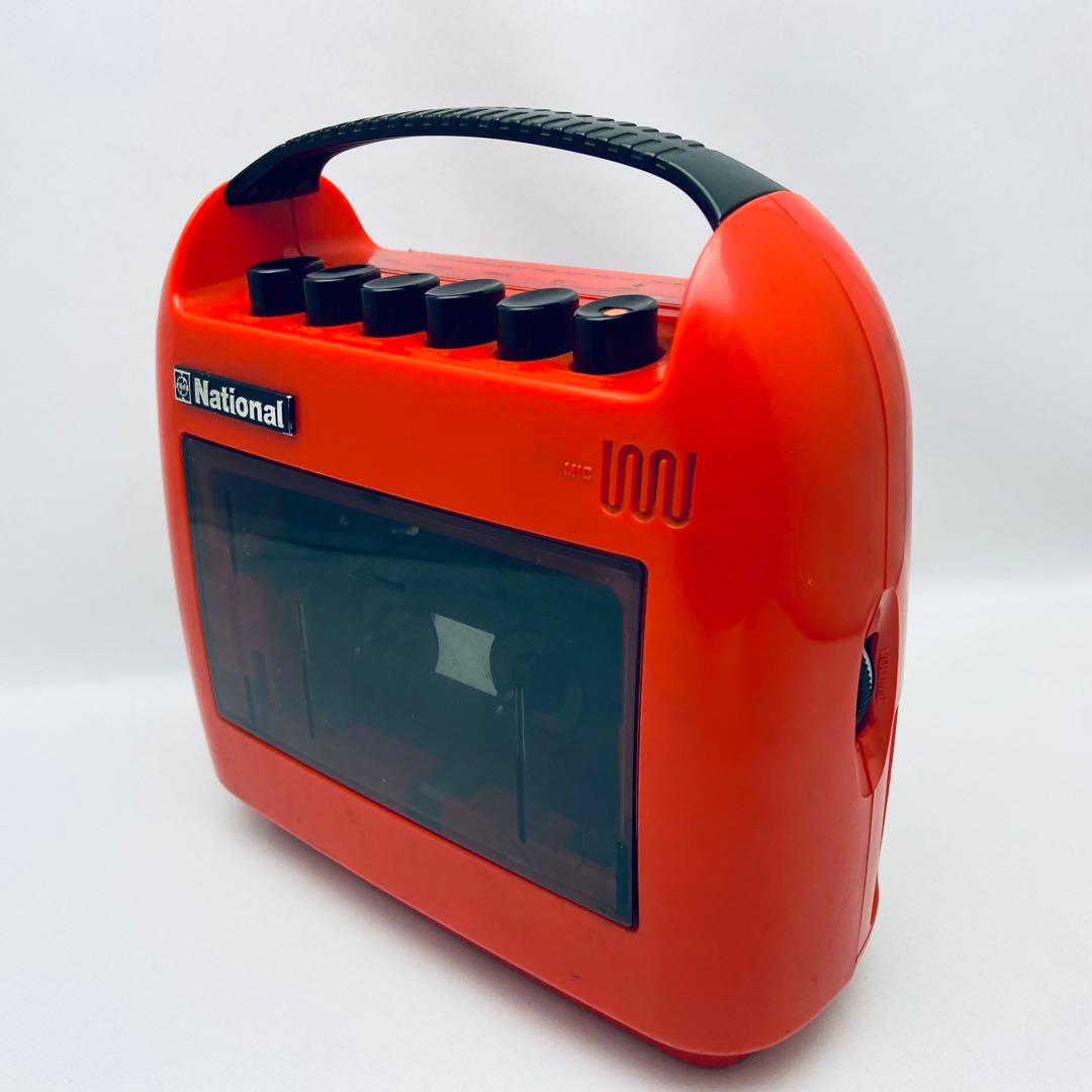 【昭和レトロ・赤】National RQ-304 カセットレコーダー 赤 ポップ