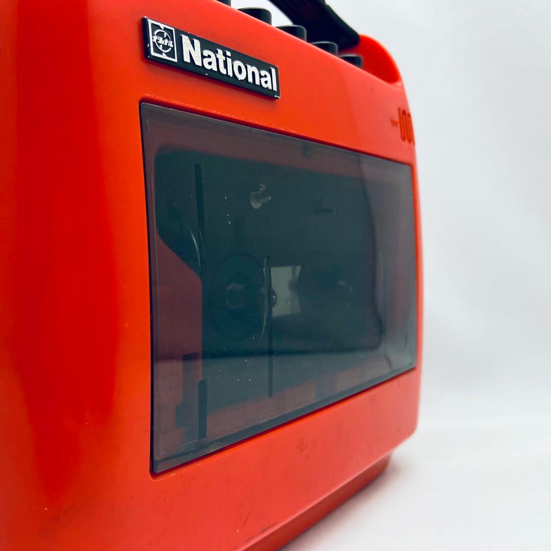 【昭和レトロ・赤】National RQ-304 カセットレコーダー 赤 ポップ