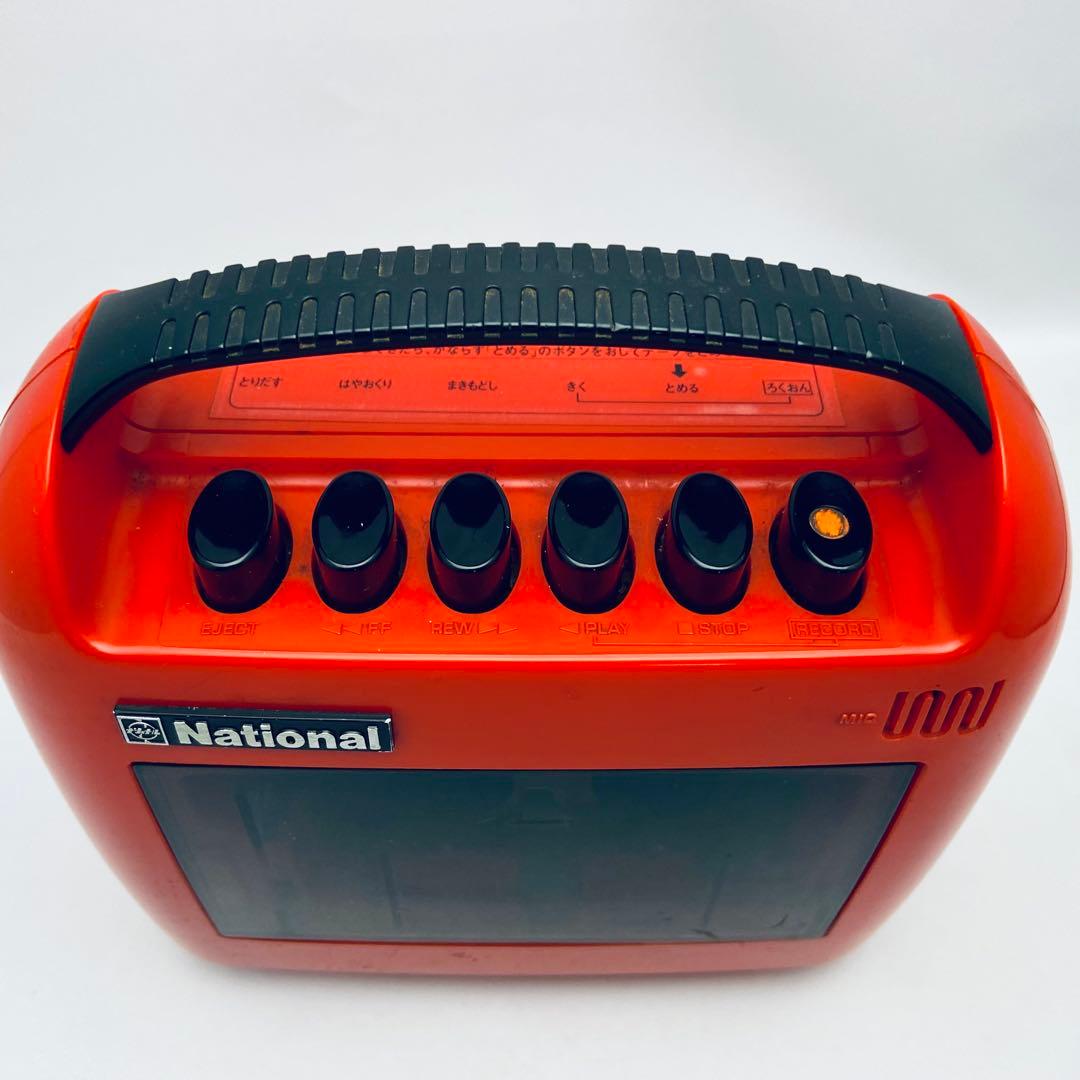 【昭和レトロ・赤】National RQ-304 カセットレコーダー 赤 ポップ