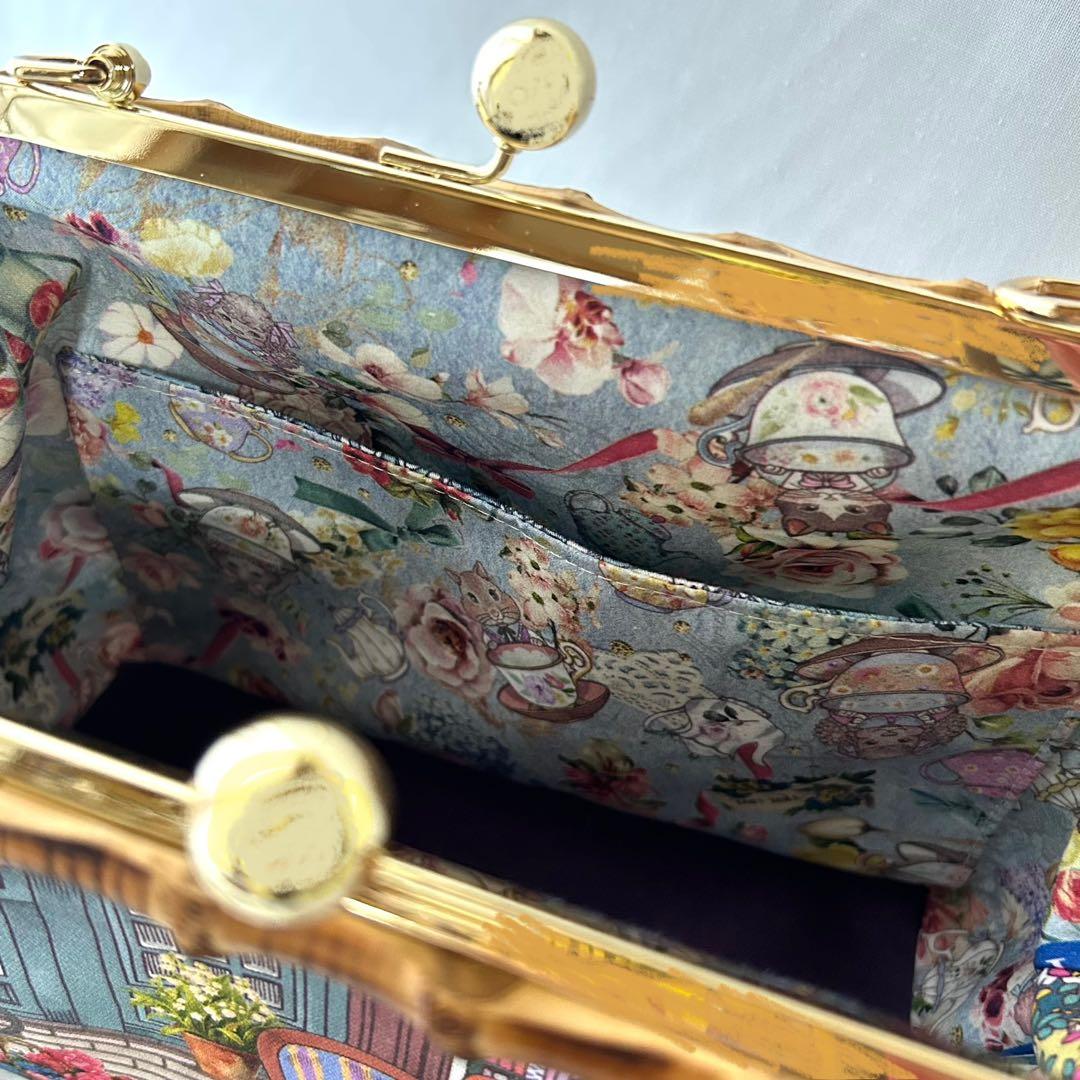 がま口　巾着バッグ　　　ハンドメイド