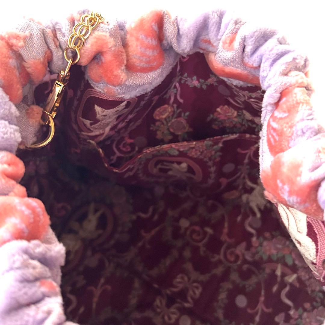 がま口　巾着バッグ　　　ハンドメイド