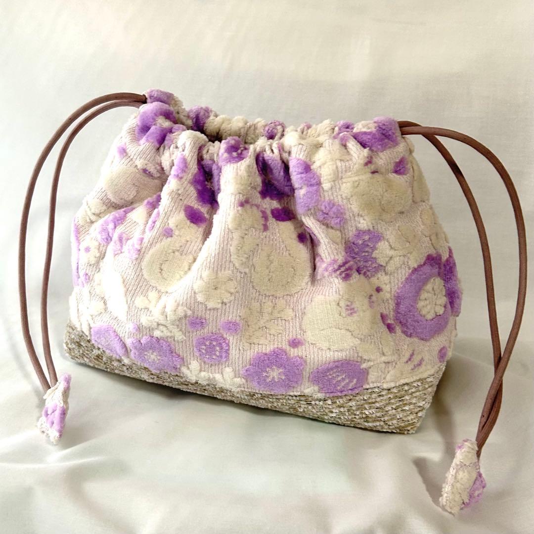 がま口　巾着バッグ　　　ハンドメイド