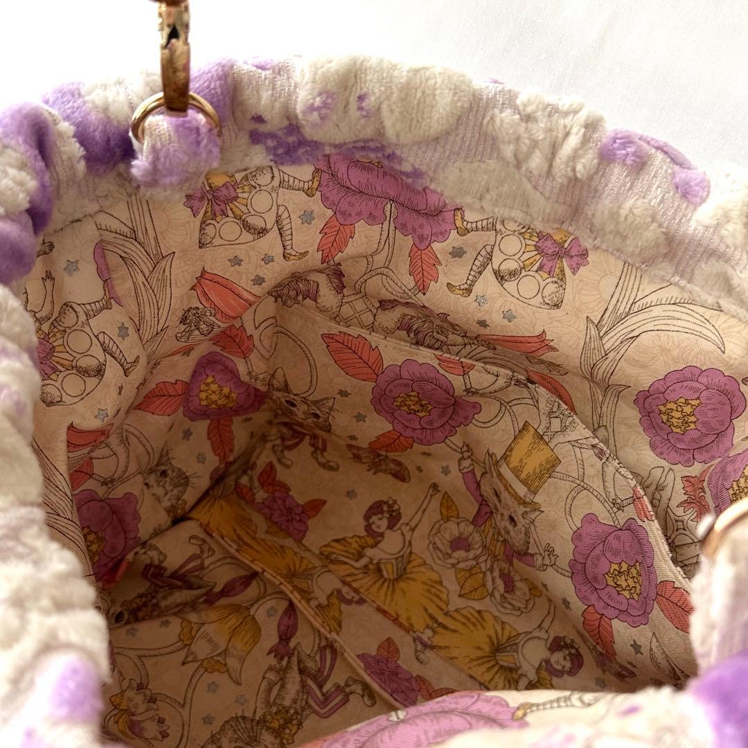 がま口　巾着バッグ　　　ハンドメイド