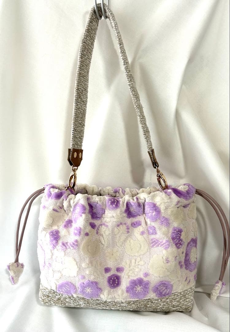 がま口　巾着バッグ　　　ハンドメイド