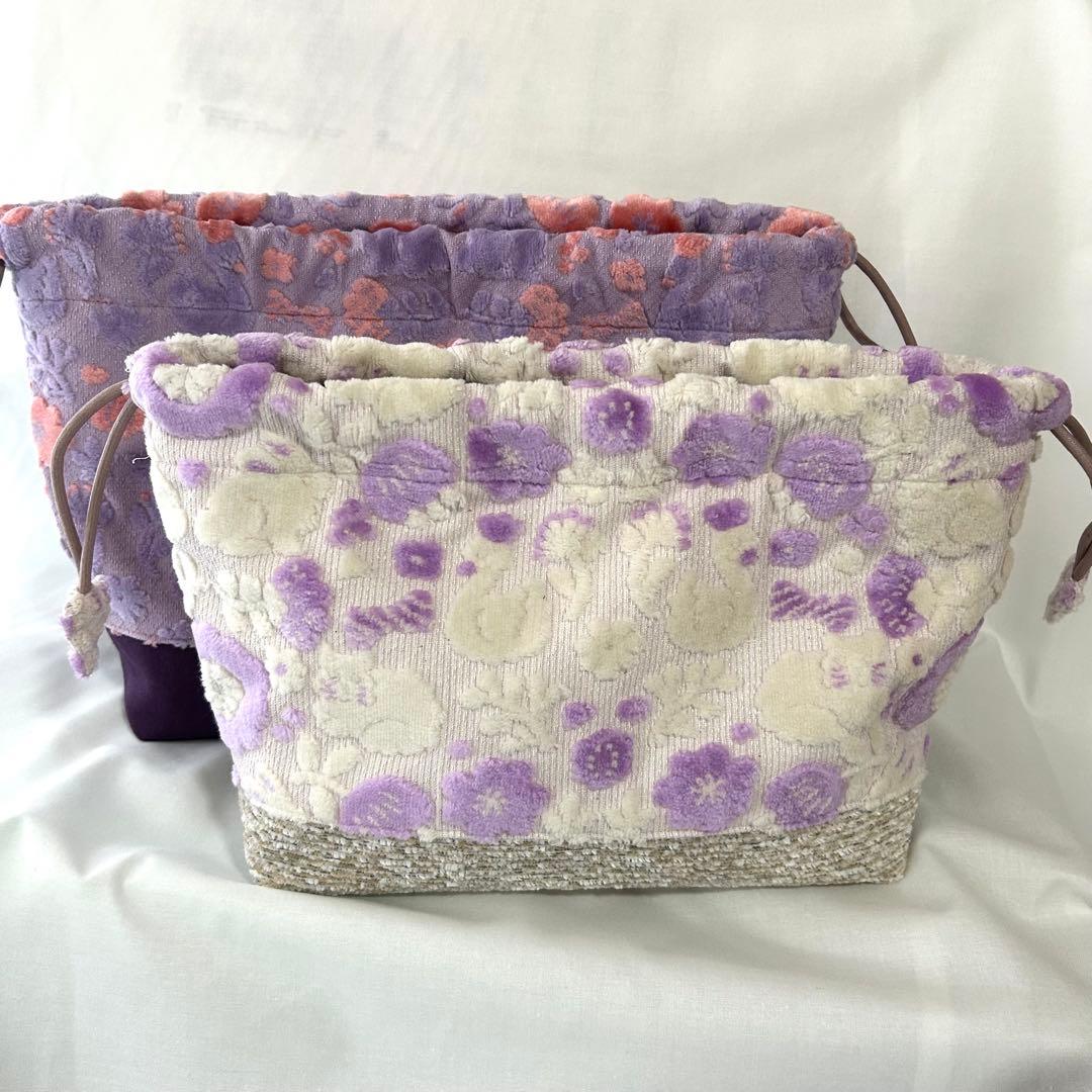 がま口　巾着バッグ　　　ハンドメイド